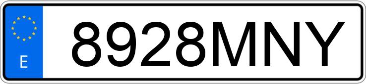 Numer rejestracyjny 8928MNY posiada MERCEDES C (206)