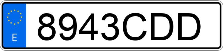 Numer rejestracyjny 8943CDD posiada PEUGEOT 206