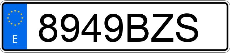 Numer rejestracyjny 8949BZS posiada MITSUBISHI ECLIPSE