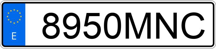 Numer rejestracyjny 8950MNC posiada TESLA MODEL 3