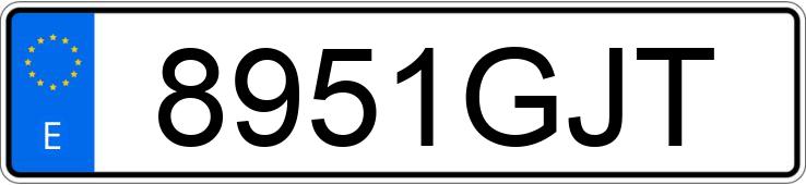 Numer rejestracyjny 8951GJT posiada AUDI A3 SPORTBACK