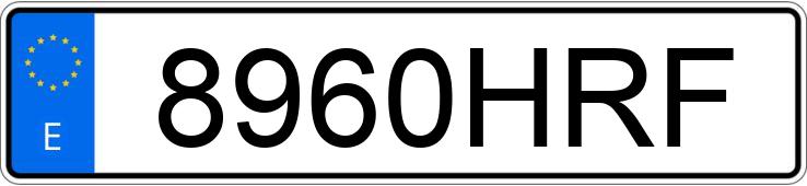 Numer rejestracyjny 8960HRF posiada NISSAN PRIMASTAR