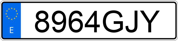 Numer rejestracyjny 8964GJY posiada SUZUKI GSXR 600