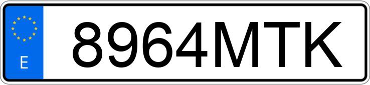 Numer rejestracyjny 8964MTK posiada SHERCO SE-R