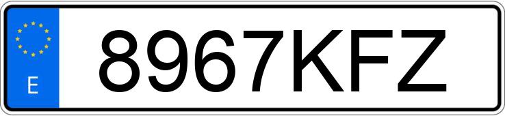 Numer rejestracyjny 8967KFZ posiada RENAULT KANGOO