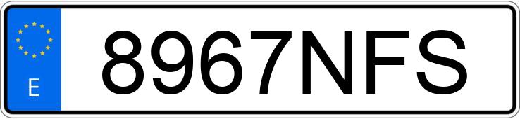 Numer rejestracyjny 8967NFS posiada AUDI A3