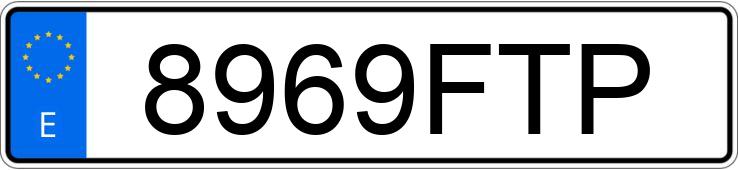 Le numéro d’enregistrement 8969FTP a TOYOTA AURIS