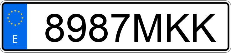 Numer rejestracyjny 8987MKK posiada RENAULT K