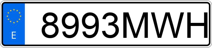 Numer rejestracyjny 8993MWH posiada CUPRA LEON