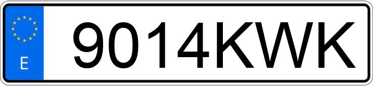 Numer rejestracyjny 9014KWK posiada JAGUAR E PACE