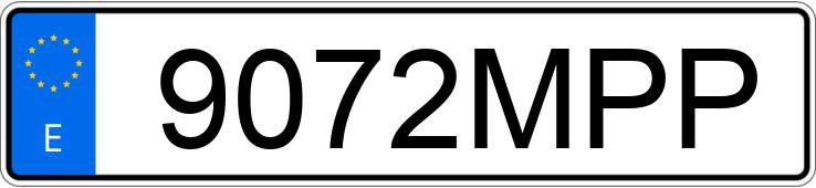 Numer rejestracyjny 9072MPP posiada PORSCHE 911