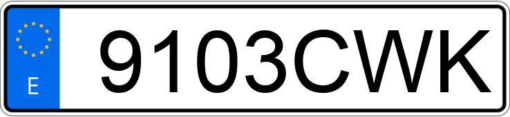 Numer rejestracyjny 9103CWK posiada PEUGEOT 206