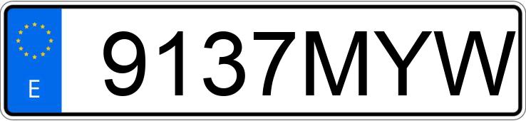 Numer rejestracyjny 9137MYW posiada TESLA MODEL 3