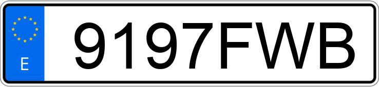 Numer rejestracyjny 9197FWB posiada VOLKSWAGEN GOLF