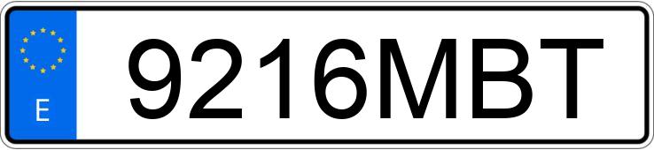 Numer rejestracyjny 9216MBT posiada VOLKSWAGEN TRANSPORTER