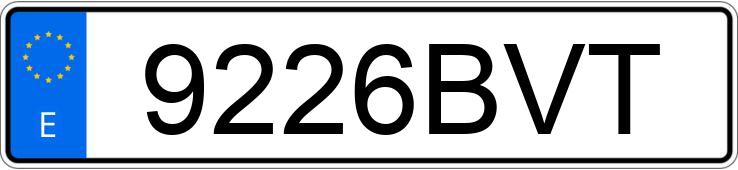 Numer rejestracyjny 9226BVT posiada VOLKSWAGEN PASSAT