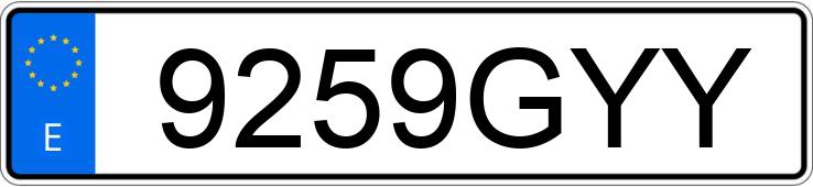 Numer rejestracyjny 9259GYY posiada VOLKSWAGEN PASSAT