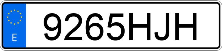 Numer rejestracyjny 9265HJH posiada VOLKSWAGEN GOLF