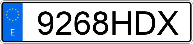 Numer rejestracyjny 9268HDX posiada VOLKSWAGEN CALIFORNIA