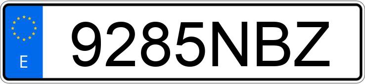 Numer rejestracyjny 9285NBZ posiada VOLKSWAGEN GOLF