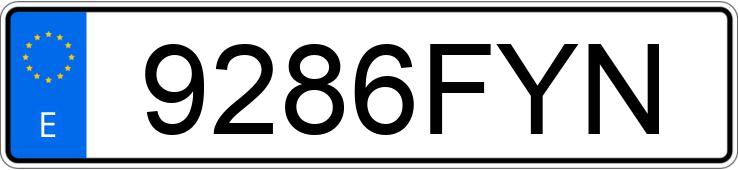 Il numero di registrazione 9286FYN ha MAZDA MAZDA3