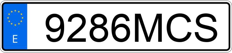 Numer rejestracyjny 9286MCS posiada DS DS4