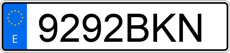 Numer rejestracyjny 9292BKN posiada VAUXHALL ZAFIRA