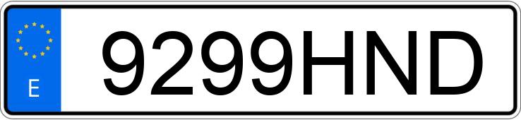 Numer rejestracyjny 9299HND posiada CITROEN XANTIA