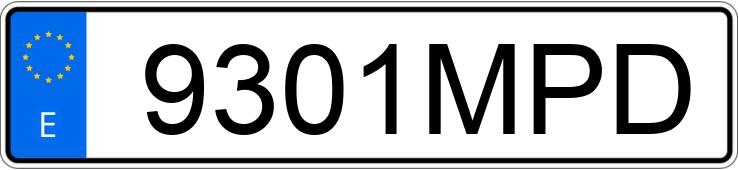 Numer rejestracyjny 9301MPD posiada RENAULT TRAFIC