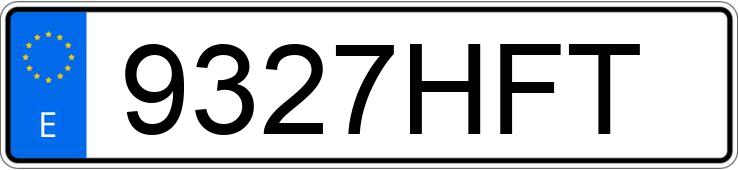 Numer rejestracyjny 9327HFT posiada VOLKSWAGEN GOLF