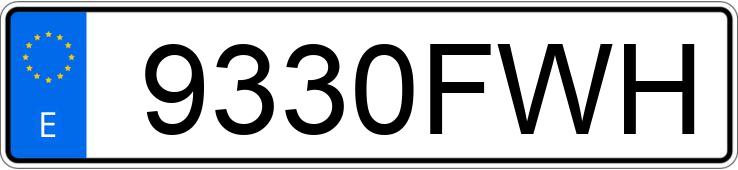 Numer rejestracyjny 9330FWH posiada CITROEN XSARA