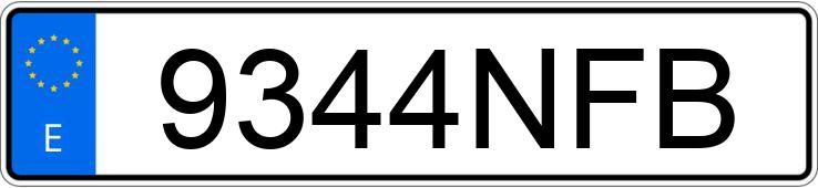 Numer rejestracyjny 9344NFB posiada VOLKSWAGEN GOLF