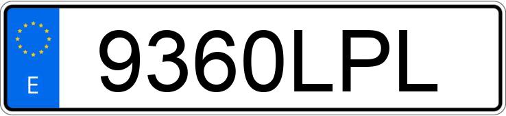 Numer rejestracyjny 9360LPL posiada TESLA MODEL 3 STANDARD RWD PLUS