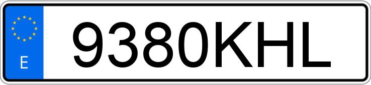 Numer rejestracyjny 9380KHL posiada VOLKSWAGEN GOLF