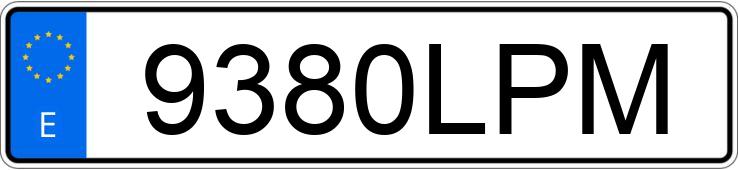 Numer rejestracyjny 9380LPM posiada VOLKSWAGEN TRANSPORTER