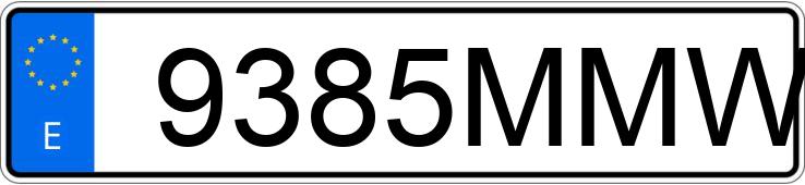 Numer rejestracyjny 9385MMW posiada MG ZS