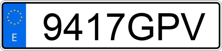 Numer rejestracyjny 9417GPV posiada VOLKSWAGEN GOLF