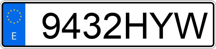 Numer rejestracyjny 9432HYW posiada AUDI A3