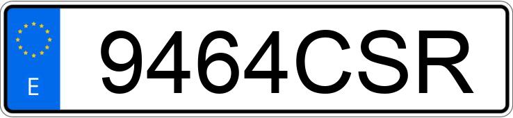 Le numéro d’enregistrement 9464CSR a PEUGEOT 206