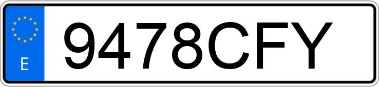 Numer rejestracyjny 9478CFY posiada PORSCHE CAYENNE