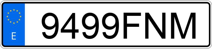 Numer rejestracyjny 9499FNM posiada VOLKSWAGEN GOLF