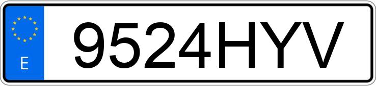 Numer rejestracyjny 9524HYV posiada TOYOTA AVENSIS