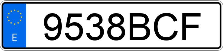 Numer rejestracyjny 9538BCF posiada VOLKSWAGEN GOLF