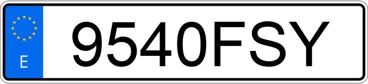 Numer rejestracyjny 9540FSY posiada YAMAHA YP 125