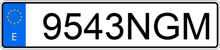 Numer rejestracyjny 9543NGM posiada VOLKSWAGEN GOLF