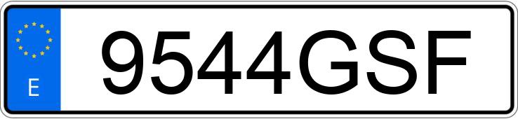 Die Registrierungsnummer 9544GSF hat VOLKSWAGEN GOLF