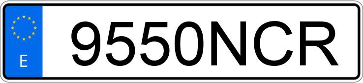 Numer rejestracyjny 9550NCR posiada MG ZS