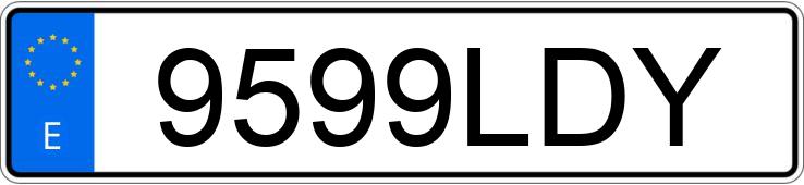 The registration number 9599LDY has TOYOTA RAV4