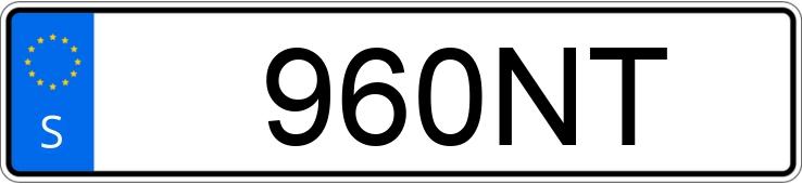 Numer rejestracyjny 960NT posiada  