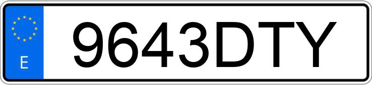 Le numéro d’enregistrement 9643DTY a CITROEN C4